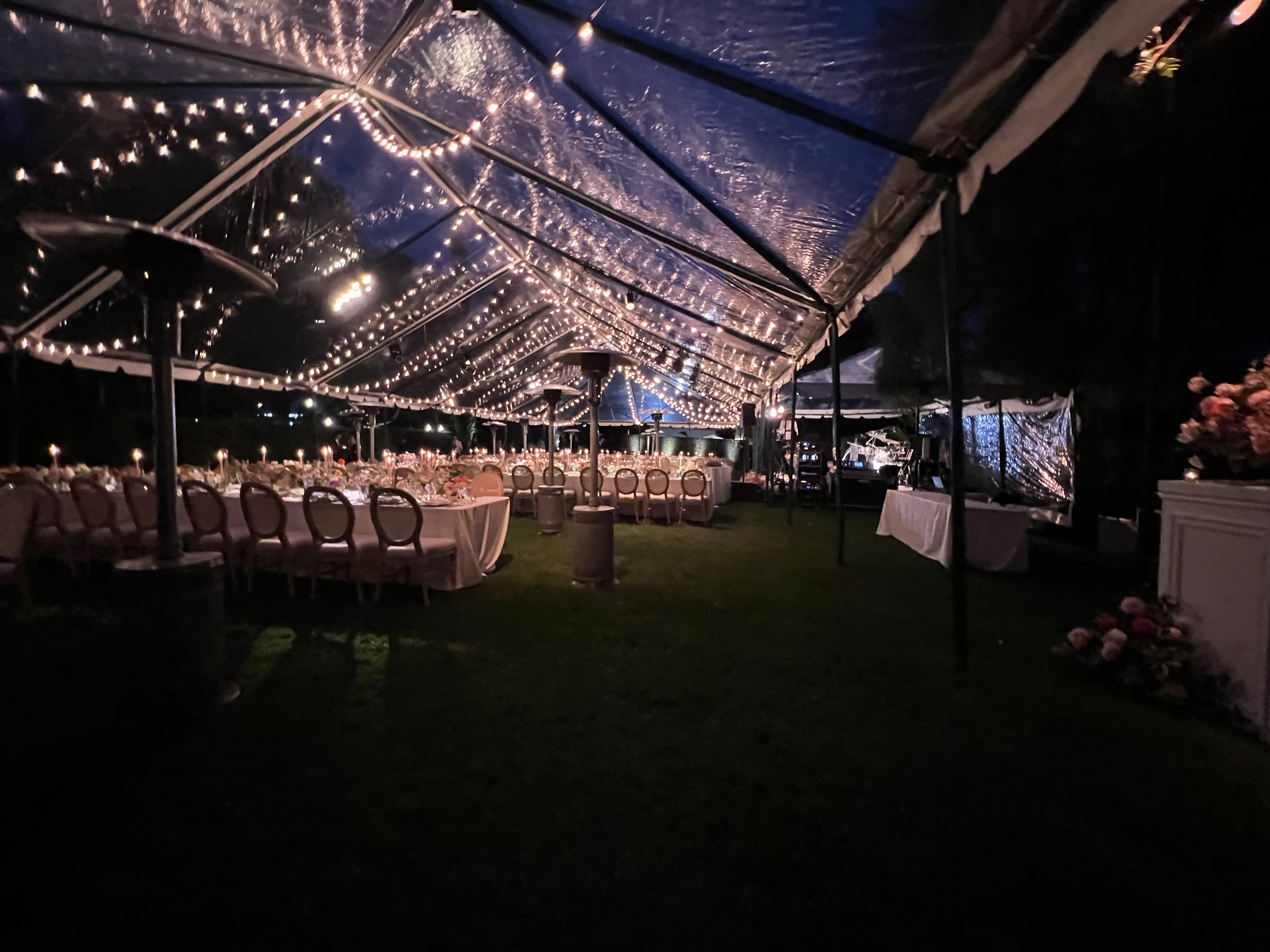 Hummingbird Wedding — Intimate outdoor ceremony lighting.